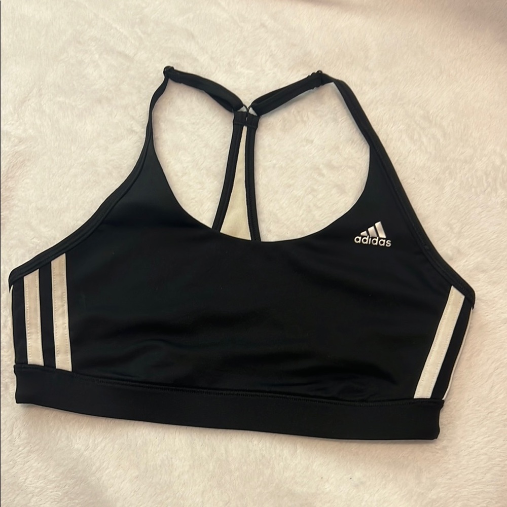 Adidas Black Sports Bra with Moisture-Wicking Fabric